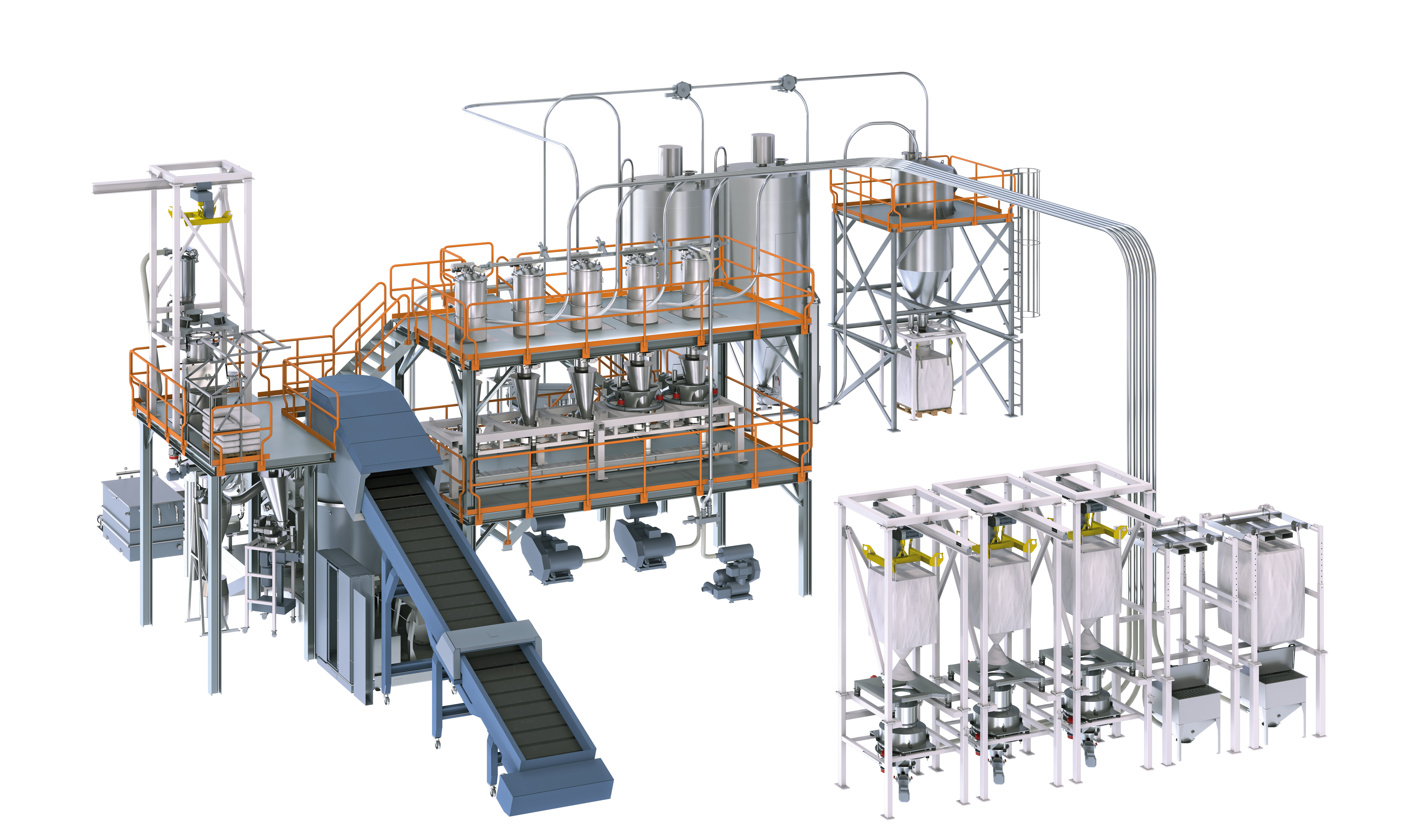 AZO Anlage für das Materialhandling beim Recycling von Kunststoffen